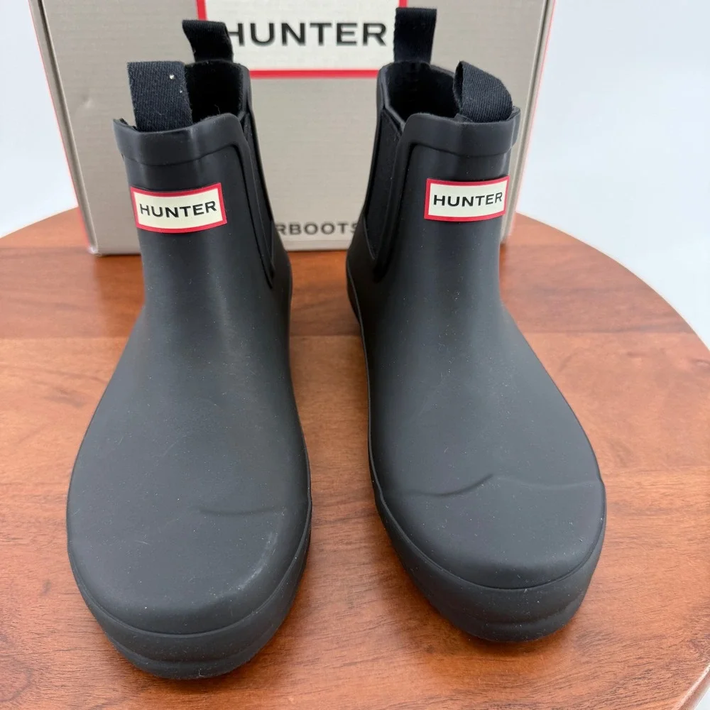 Hunter Big Kid Original Chelsea Black Waterproof Rubber Rain Boots HJS6000RMA 2M